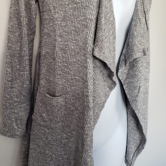 Epic Threads Grey Cardigan Ribbed Draped Front Med - Picture 2 of 4